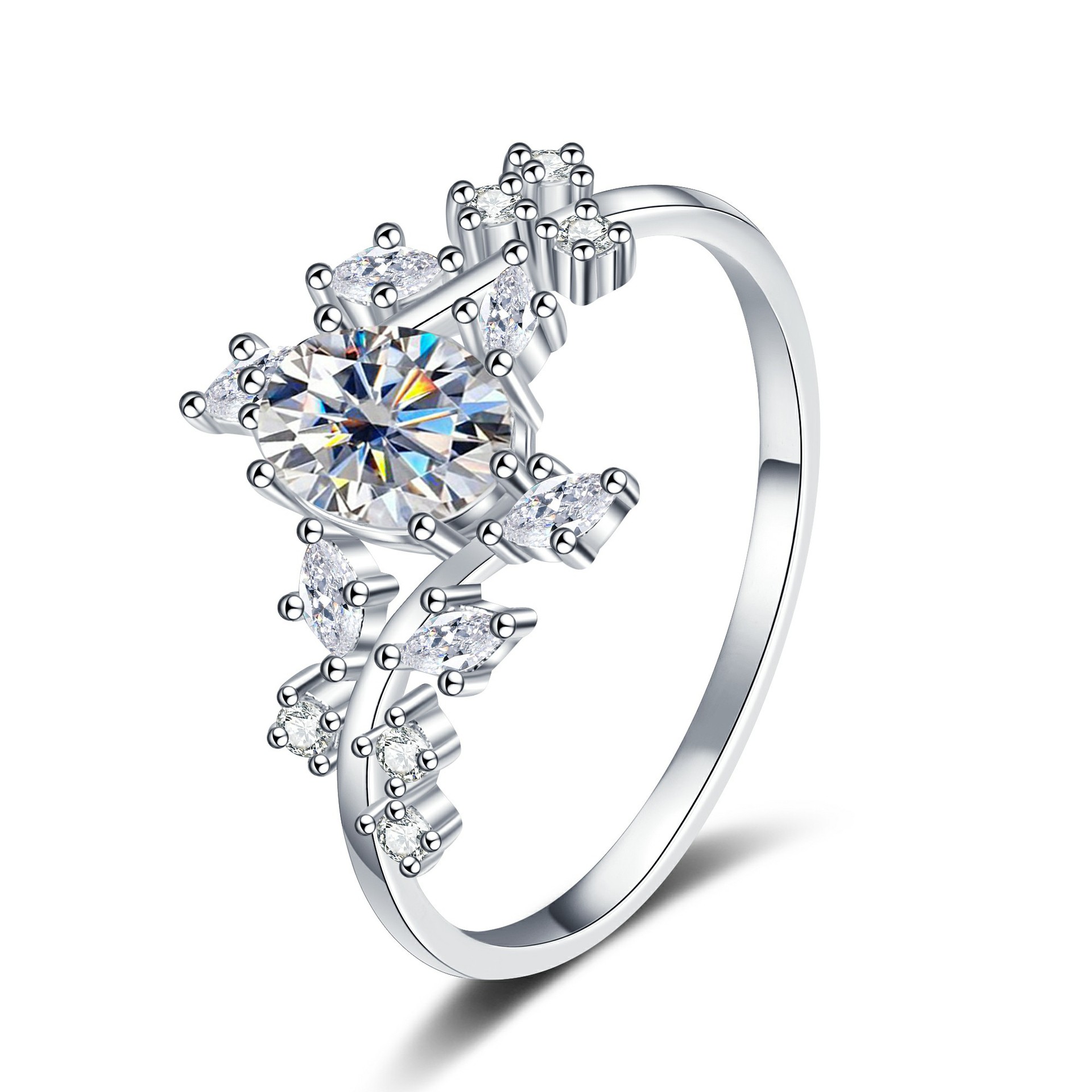 Aurelia Vine Oval Sterling Silver Ring